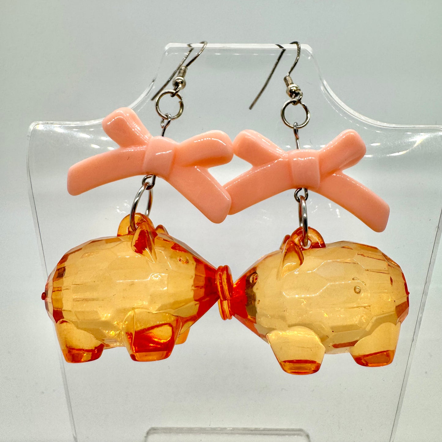 Pig and Bow Earrings