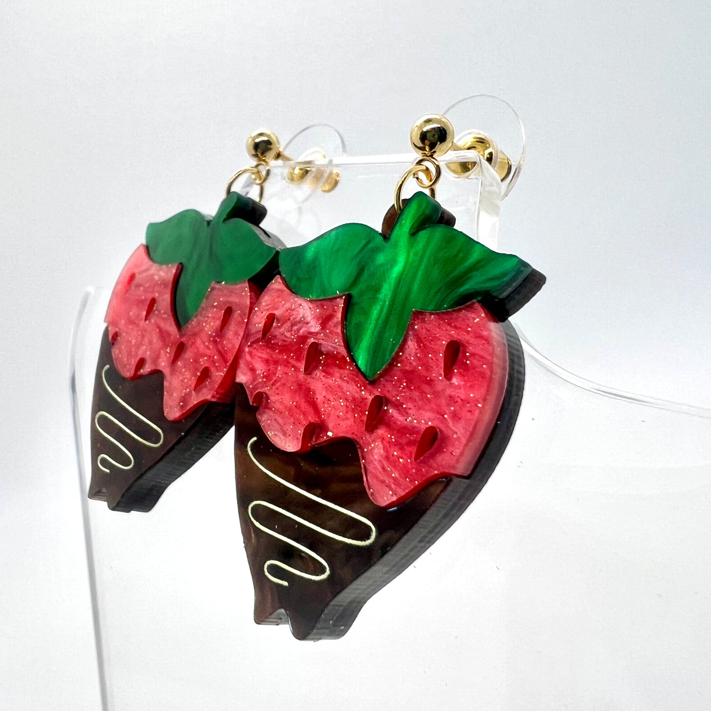 Chocolate Strawberry Earrings