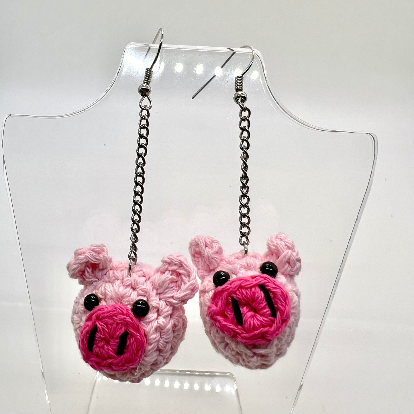 Crochet Pig Earrings