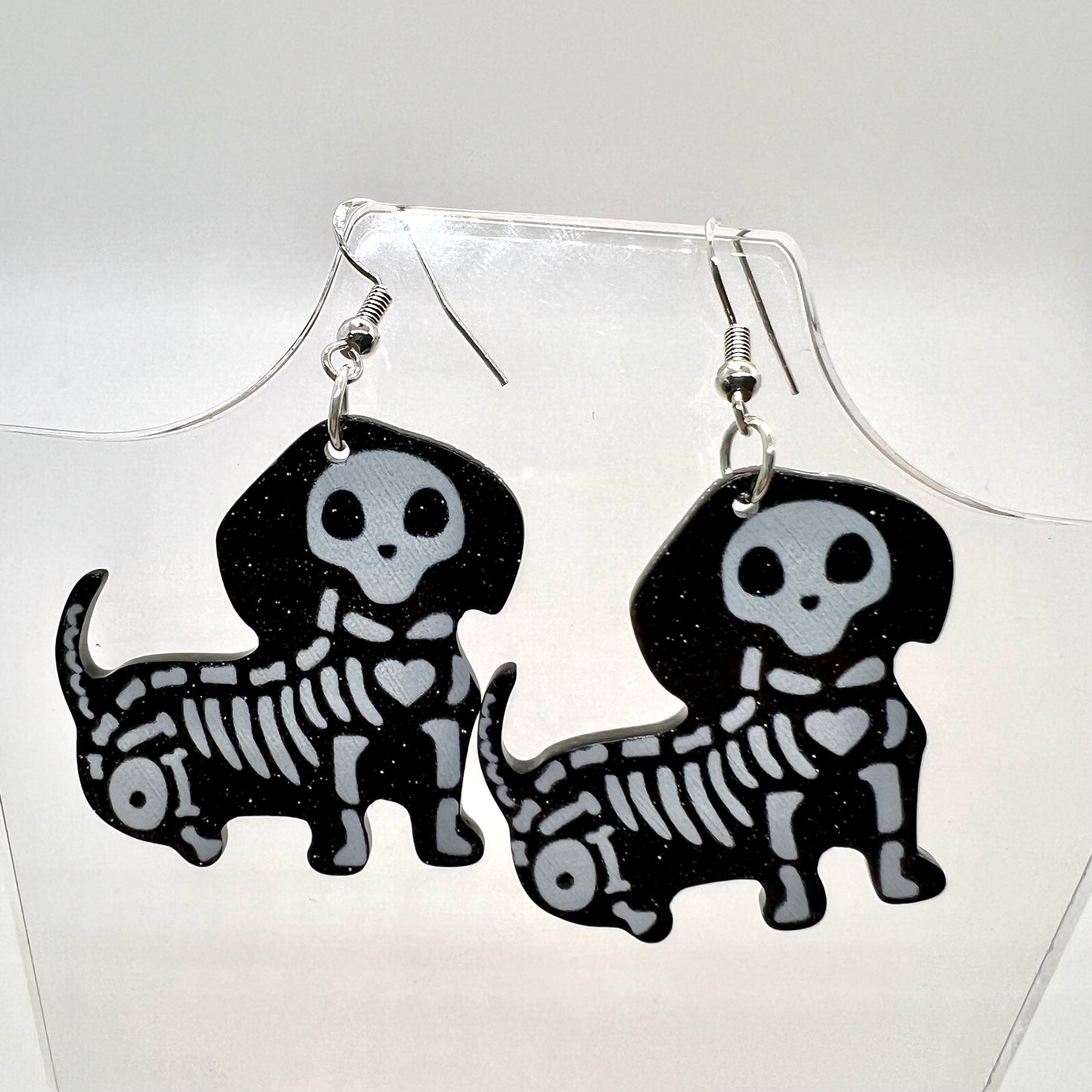Skeleton Dog Earrings