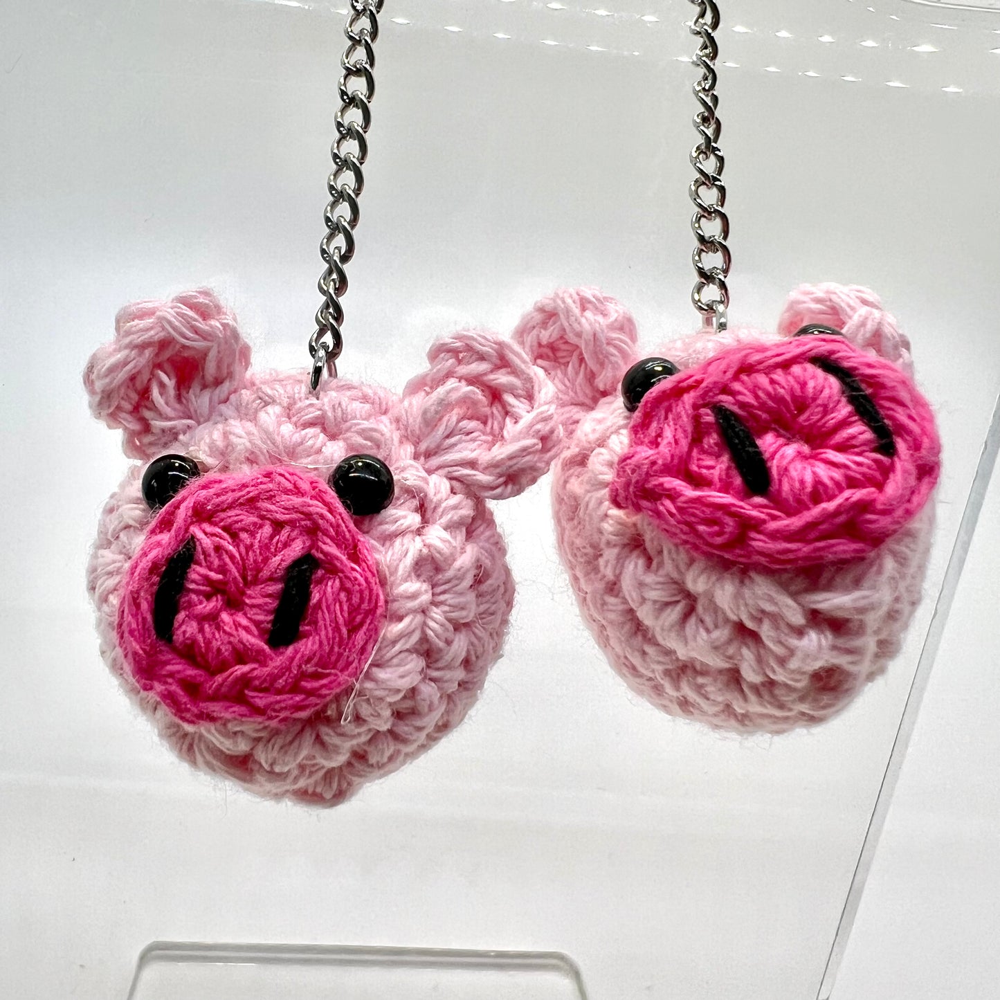 Crochet Pig Earrings