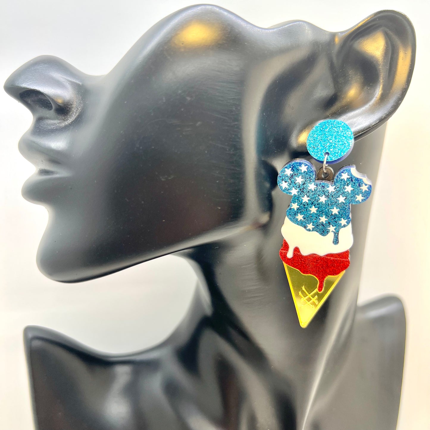 Patriotic Mickey Cone Earrings