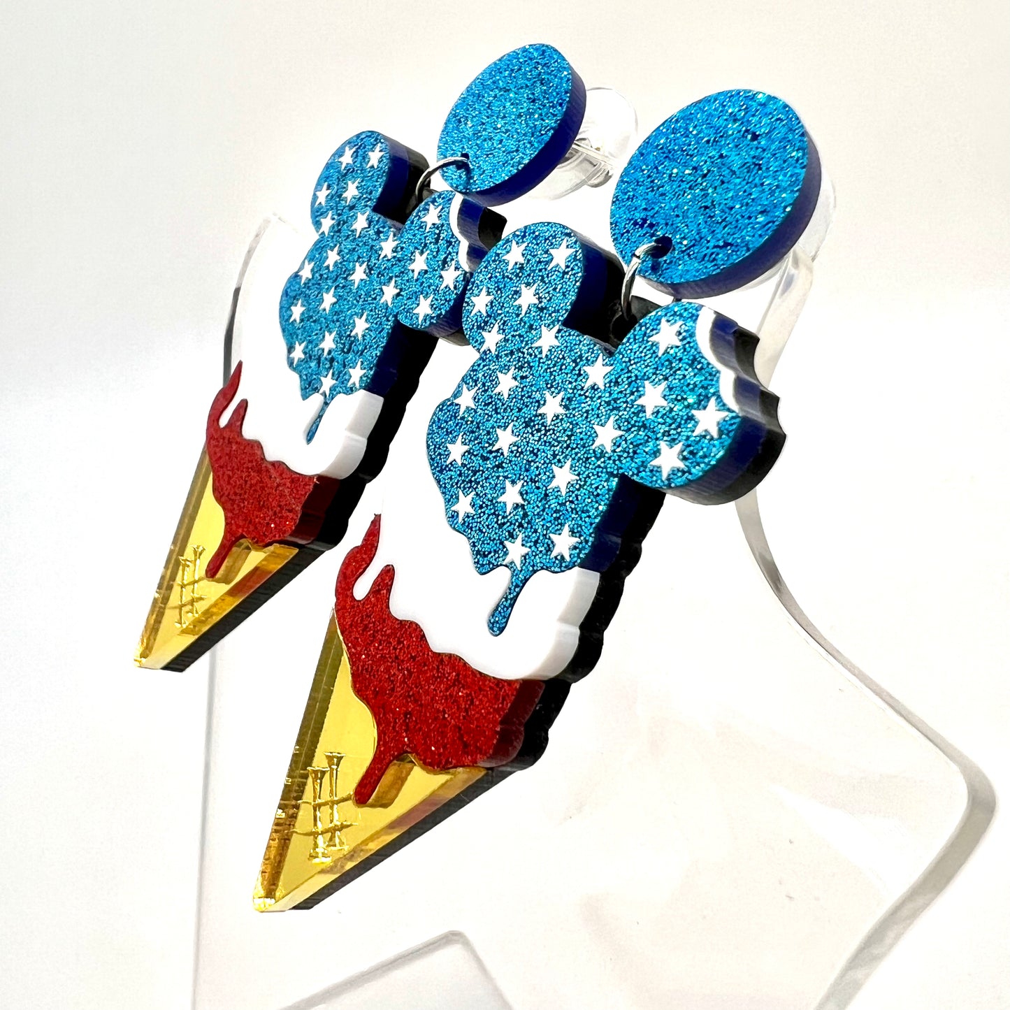 Patriotic Mickey Cone Earrings