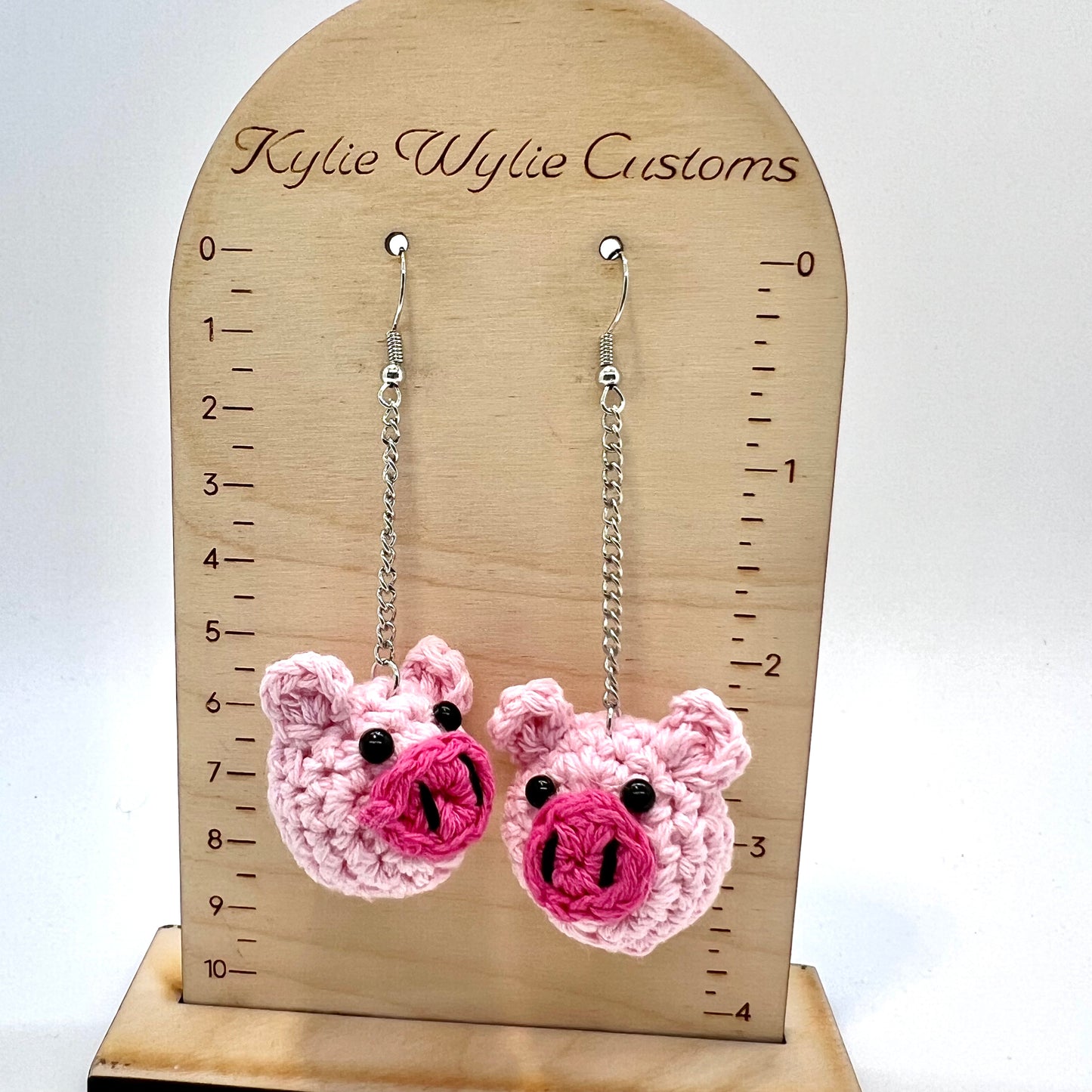 Crochet Pig Earrings