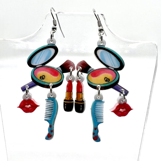 Makeup Compact Earrings