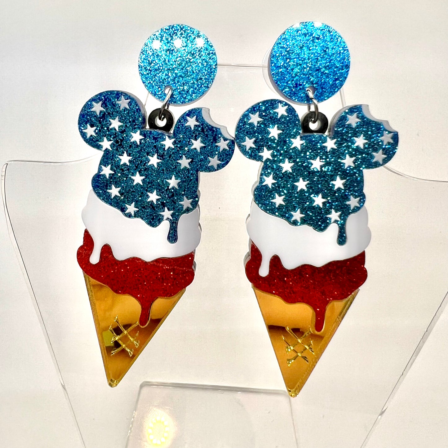 Patriotic Mickey Cone Earrings