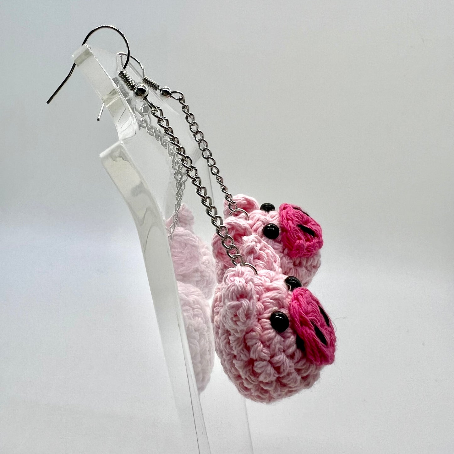 Crochet Pig Earrings