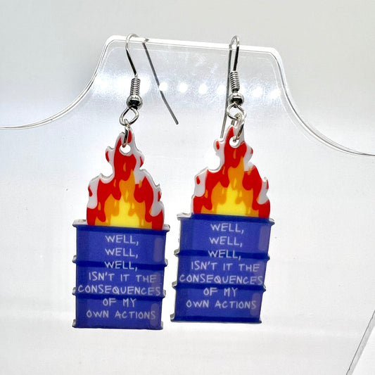 Dumpster Fire Earrings