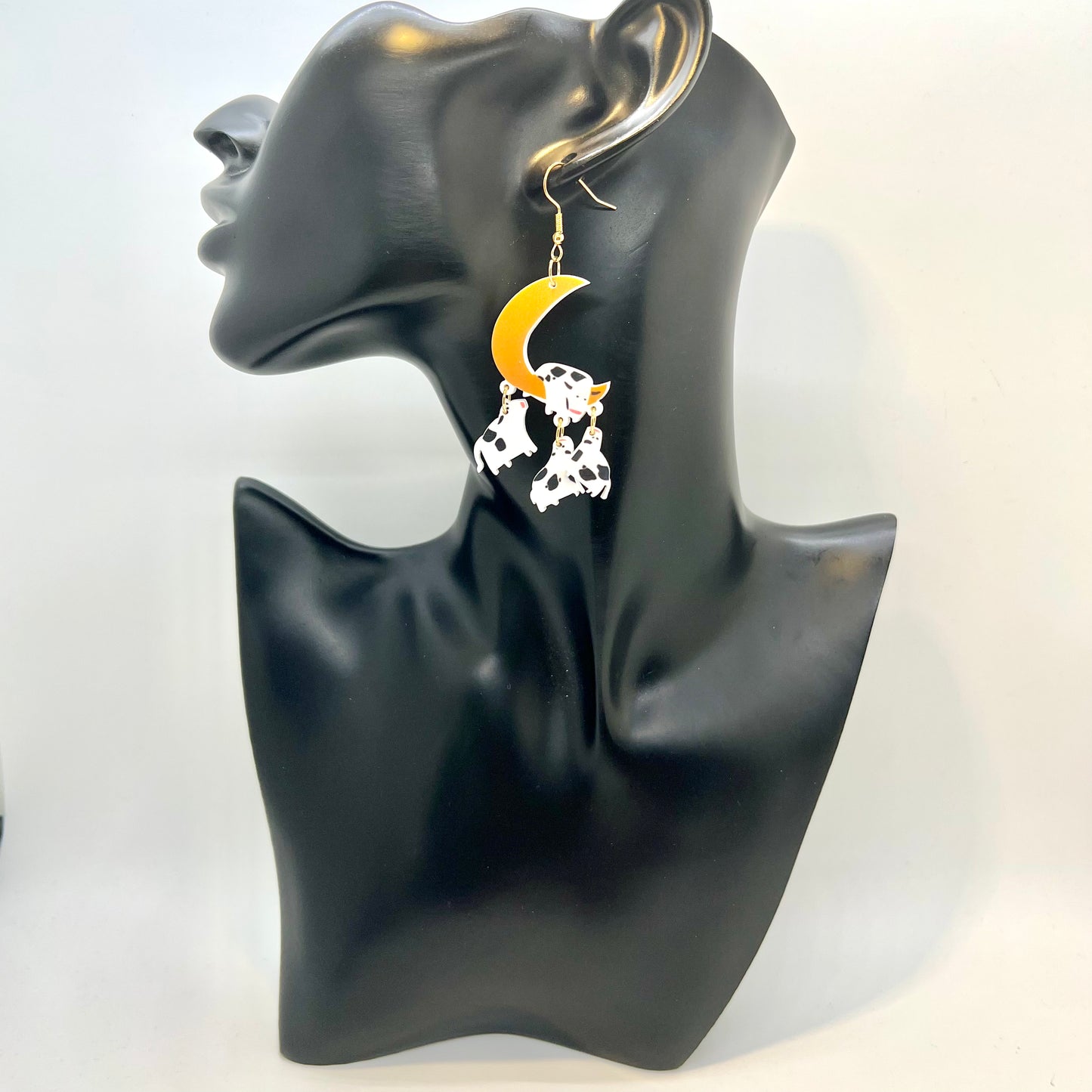 Cow & Moon Earrings