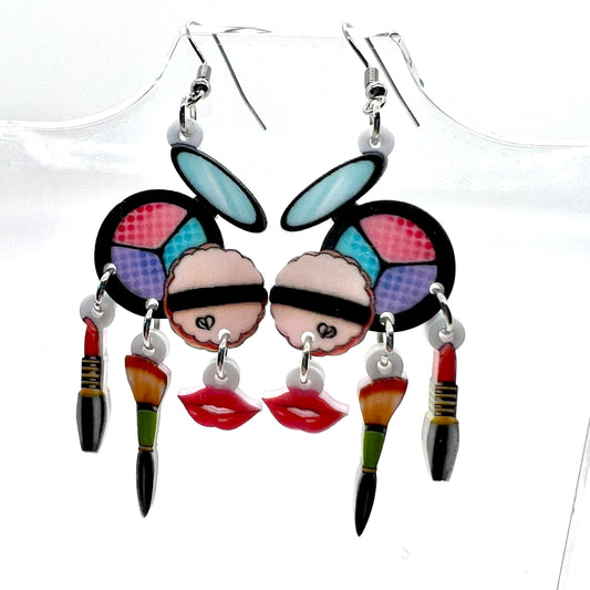 Makeup Compact Earrings