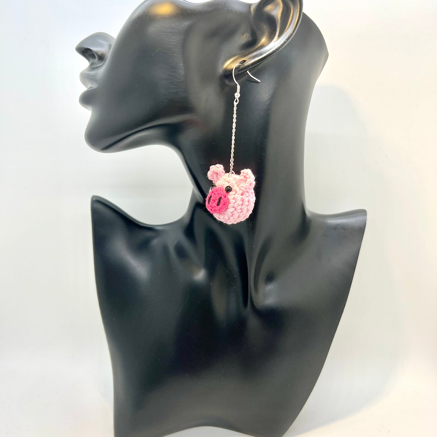 Crochet Pig Earrings