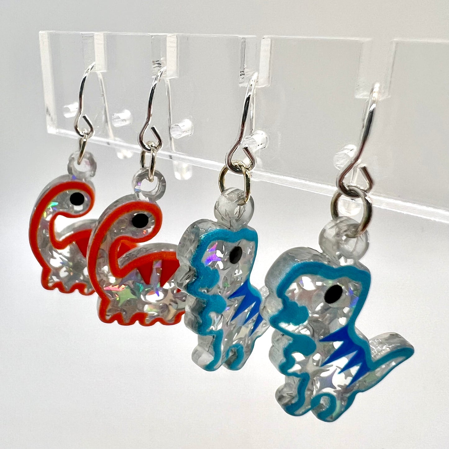 Glitter Dinosaur Earrings