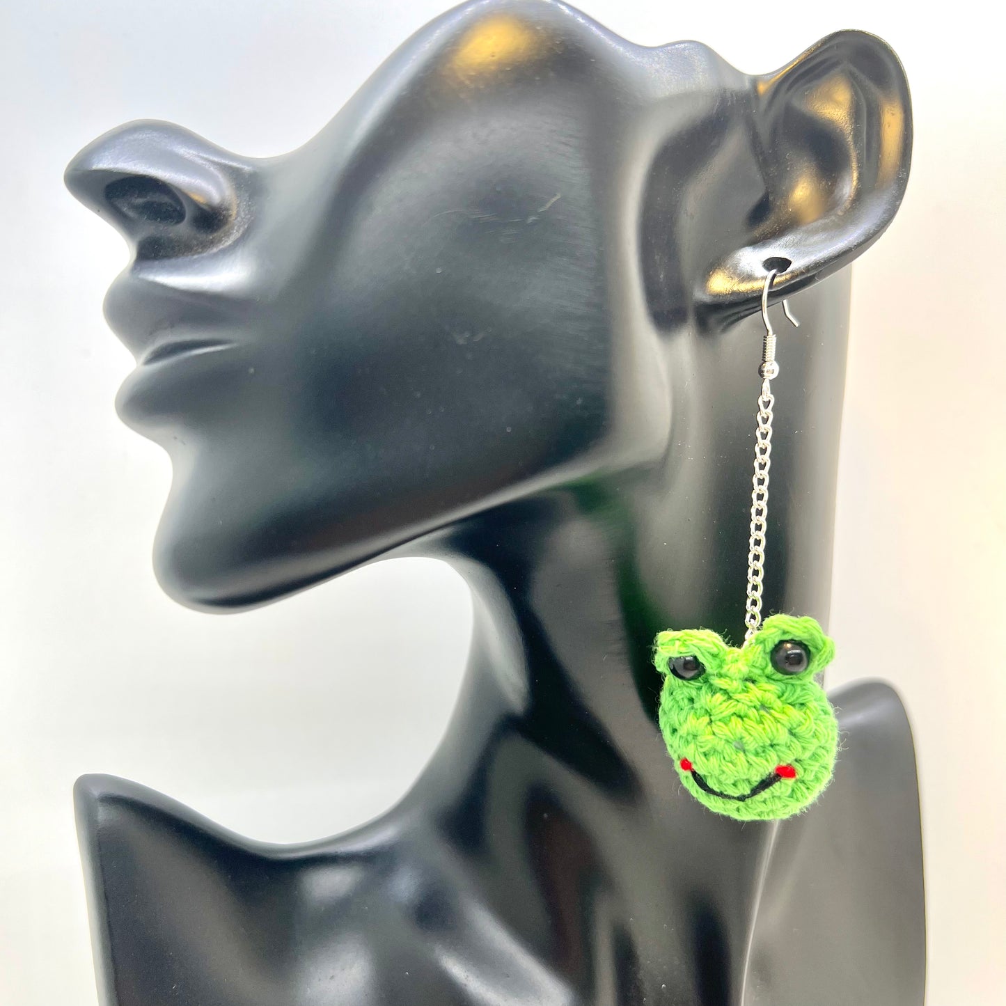 Crochet Frog Earrings