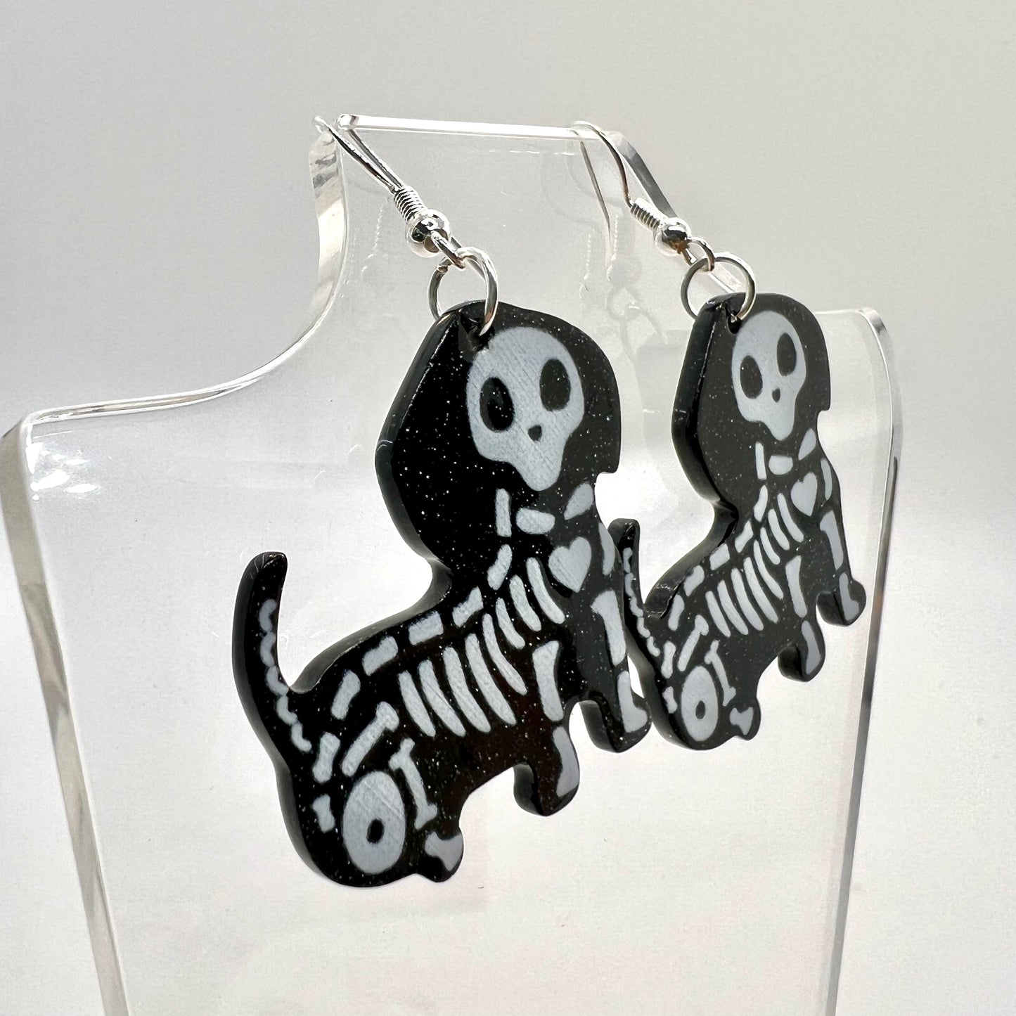 Skeleton Dog Earrings