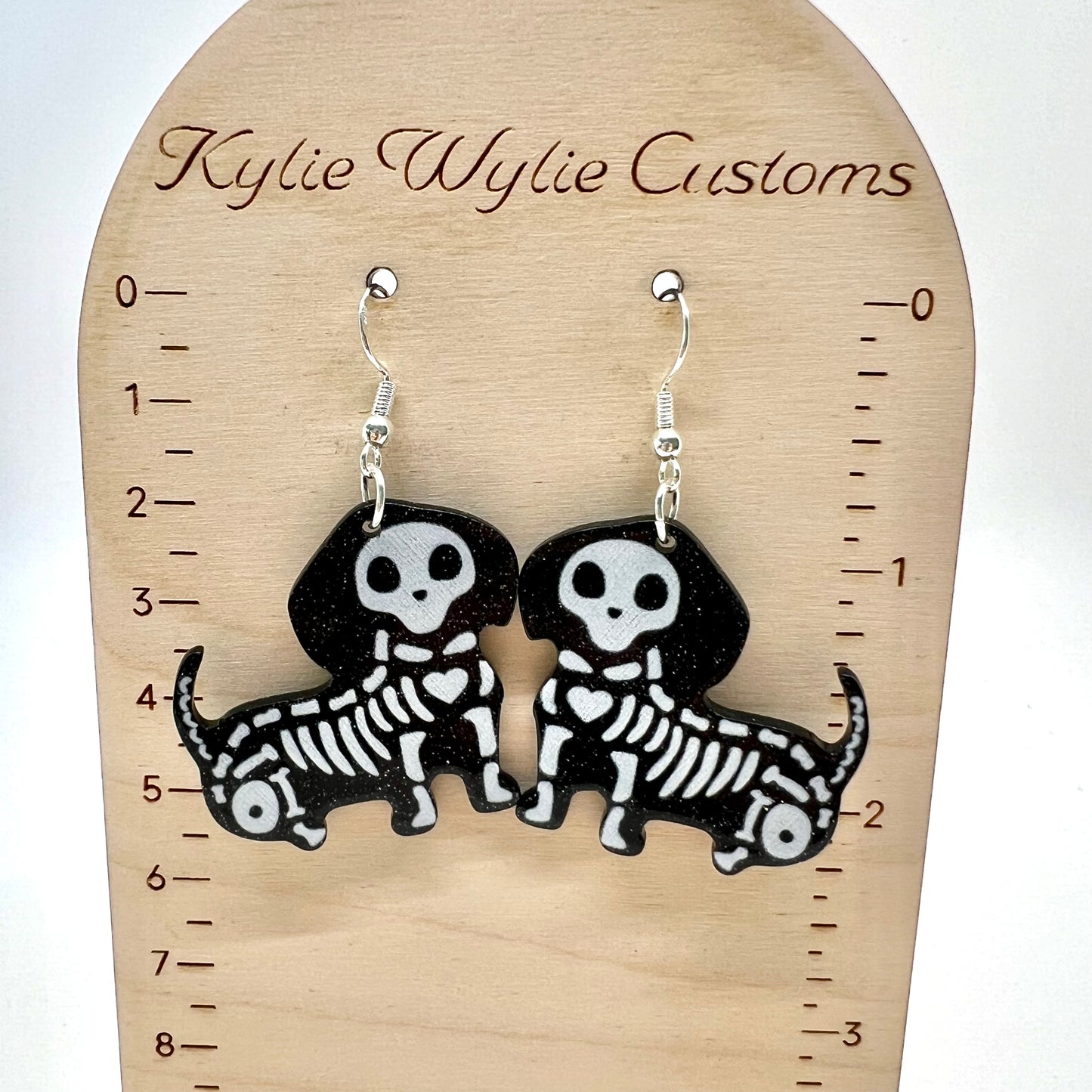Skeleton Dog Earrings