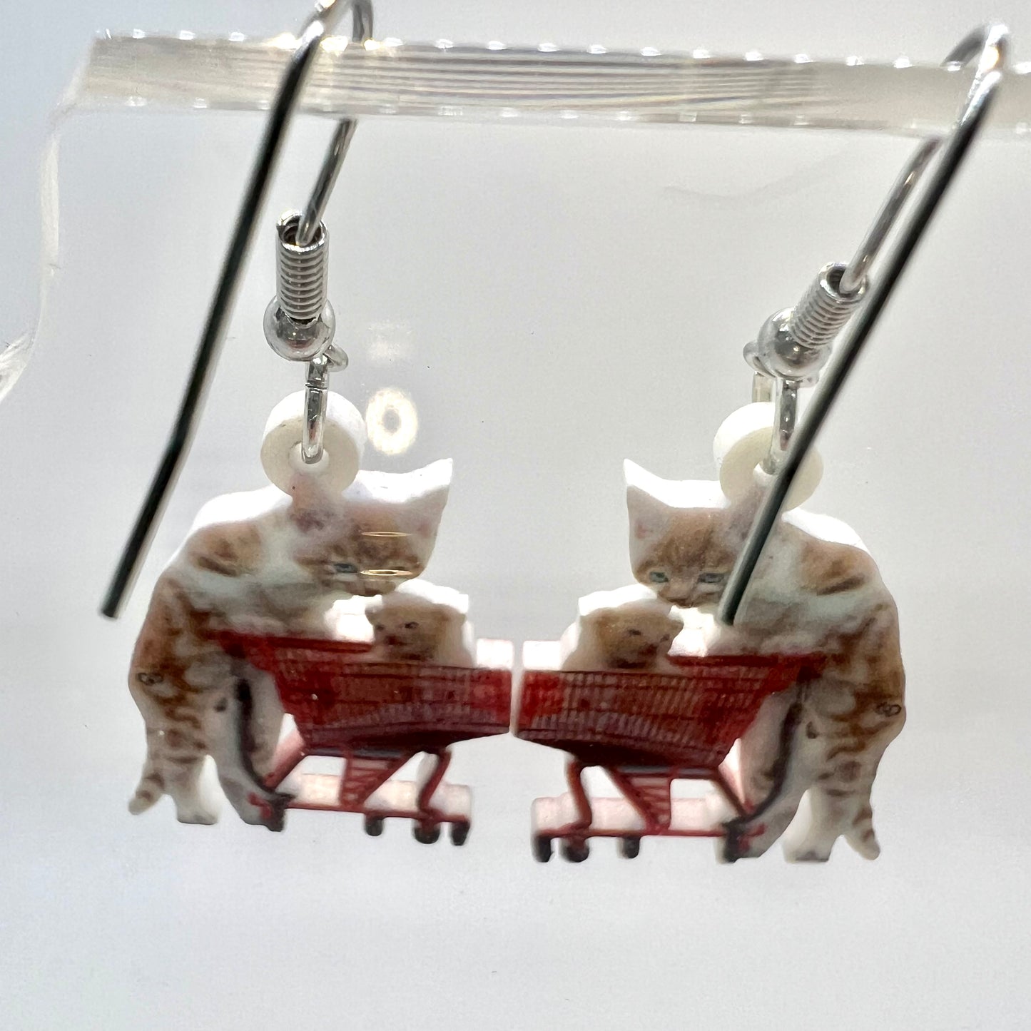 Shopping Cat Earrings