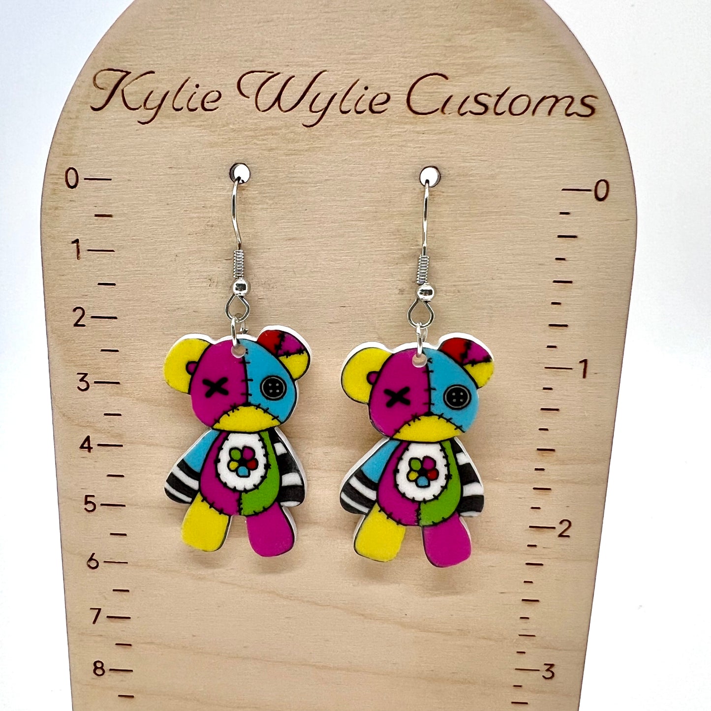 Patchwork Bear Earrings
