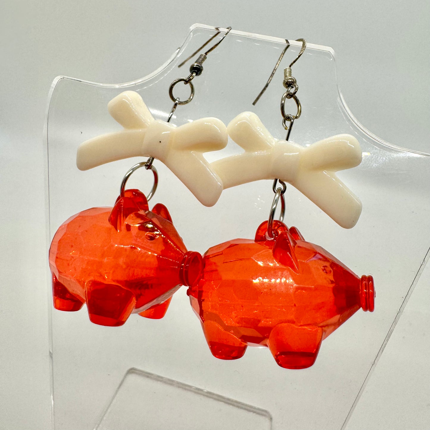 Pig and Bow Earrings