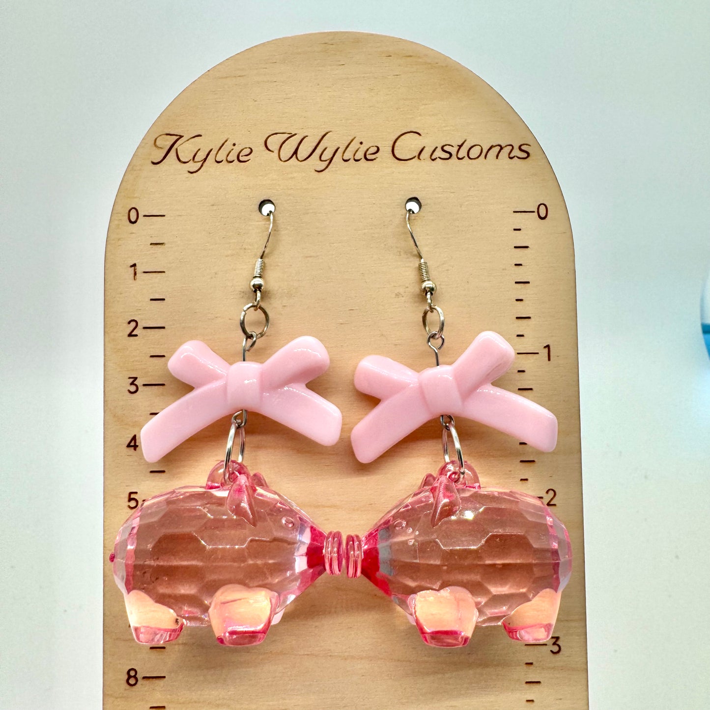Pig and Bow Earrings