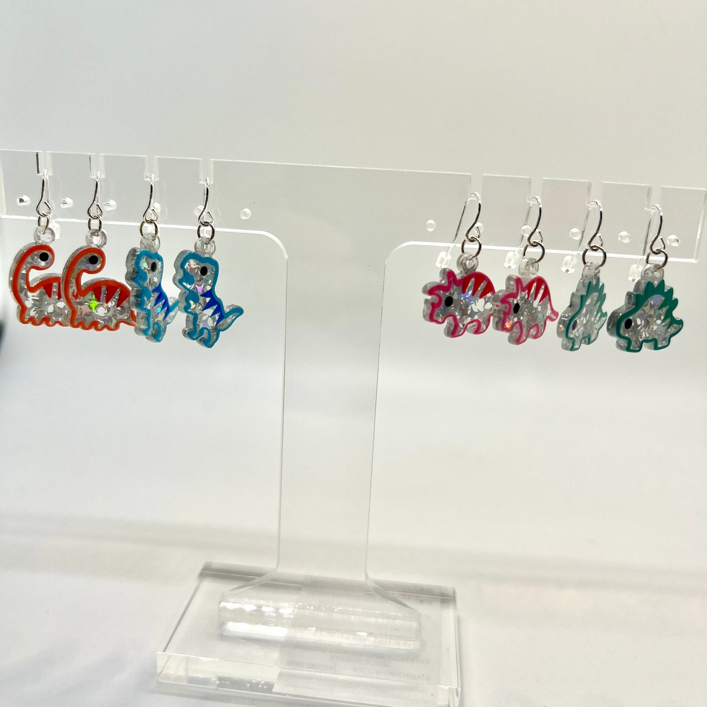 Glitter Dinosaur Earrings