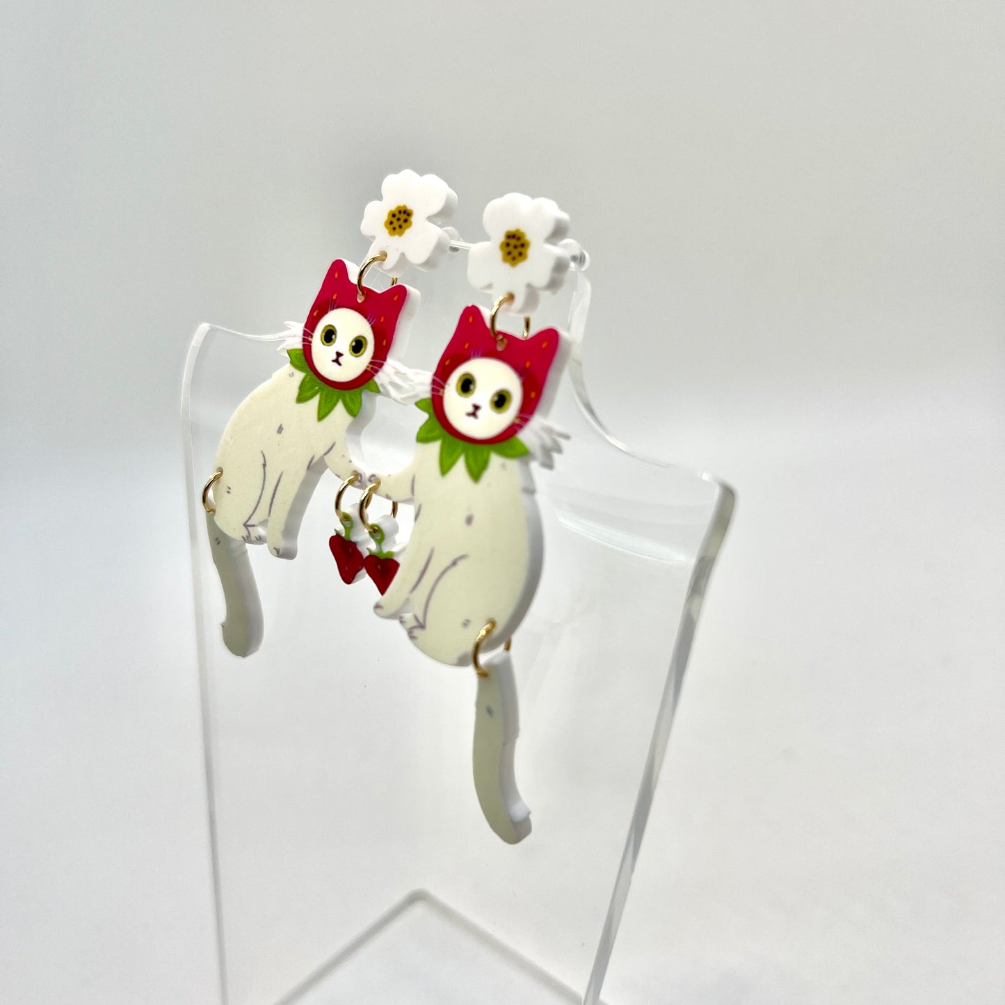 Strawberry Cat Earrings