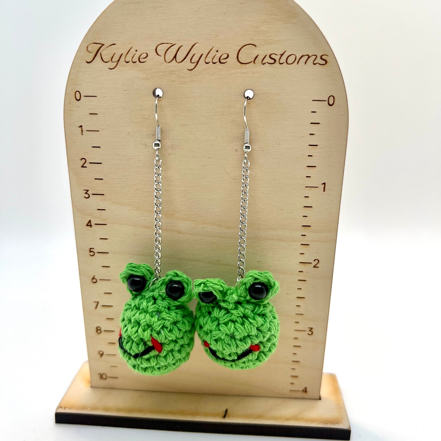 Crochet Frog Earrings