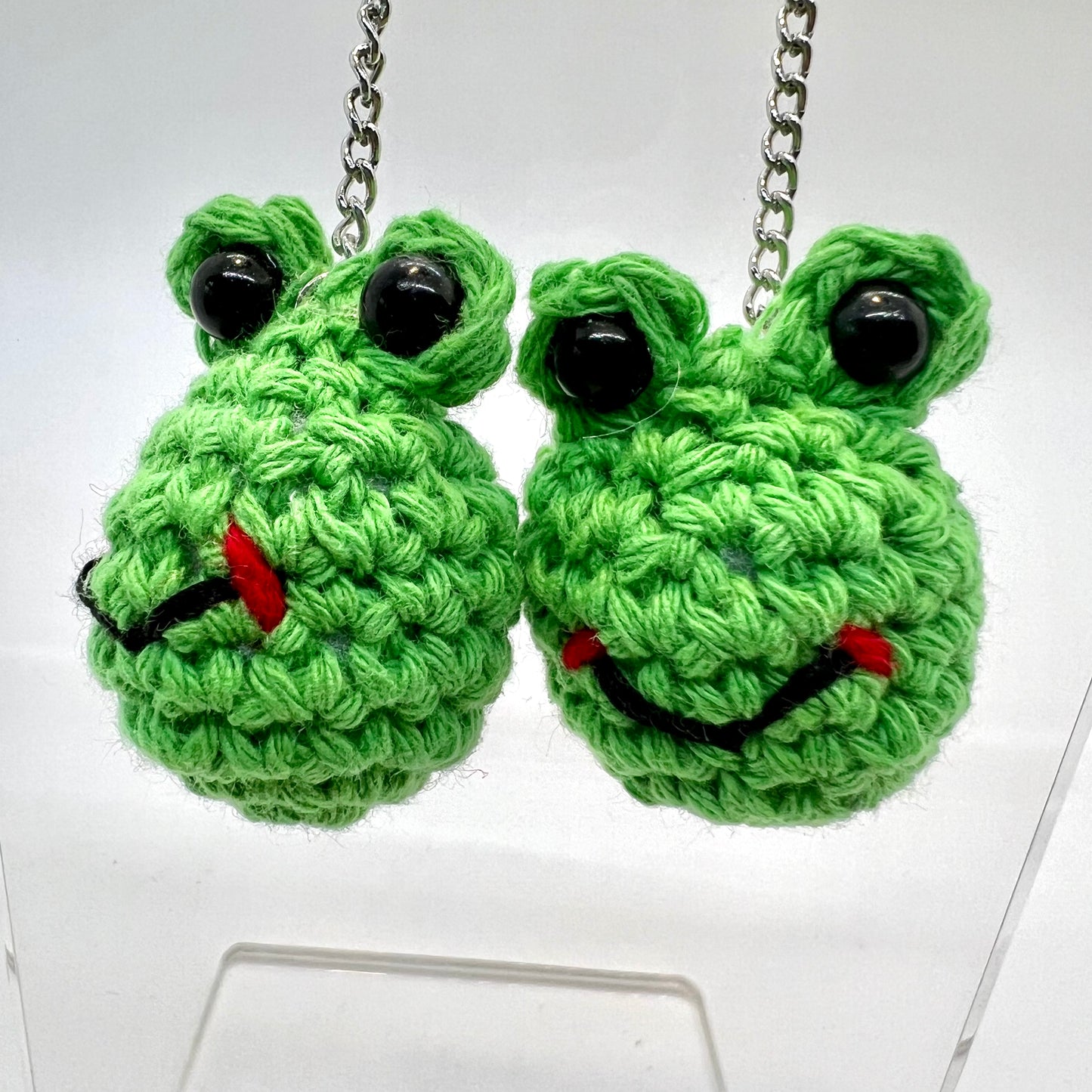 Crochet Frog Earrings