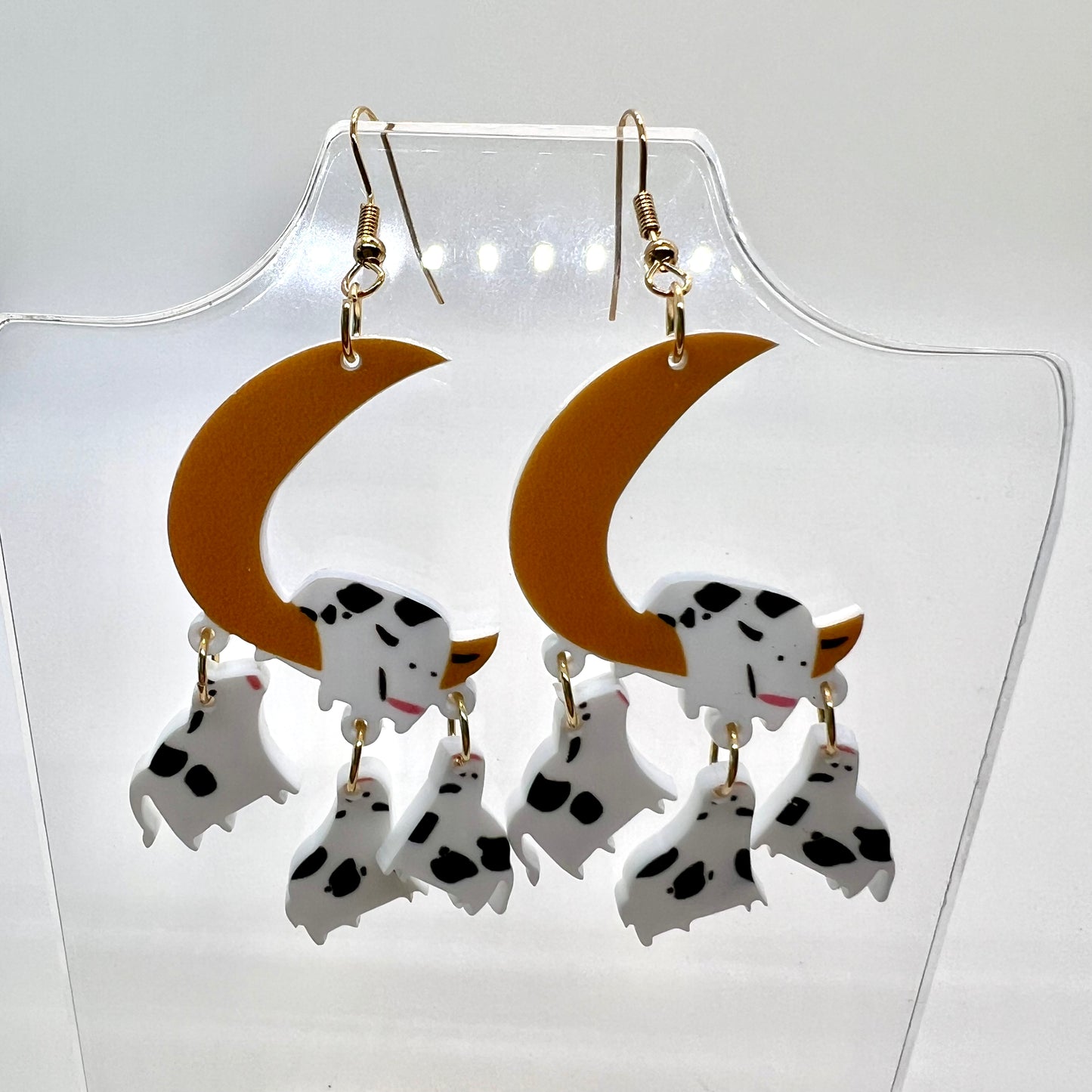 Cow & Moon Earrings