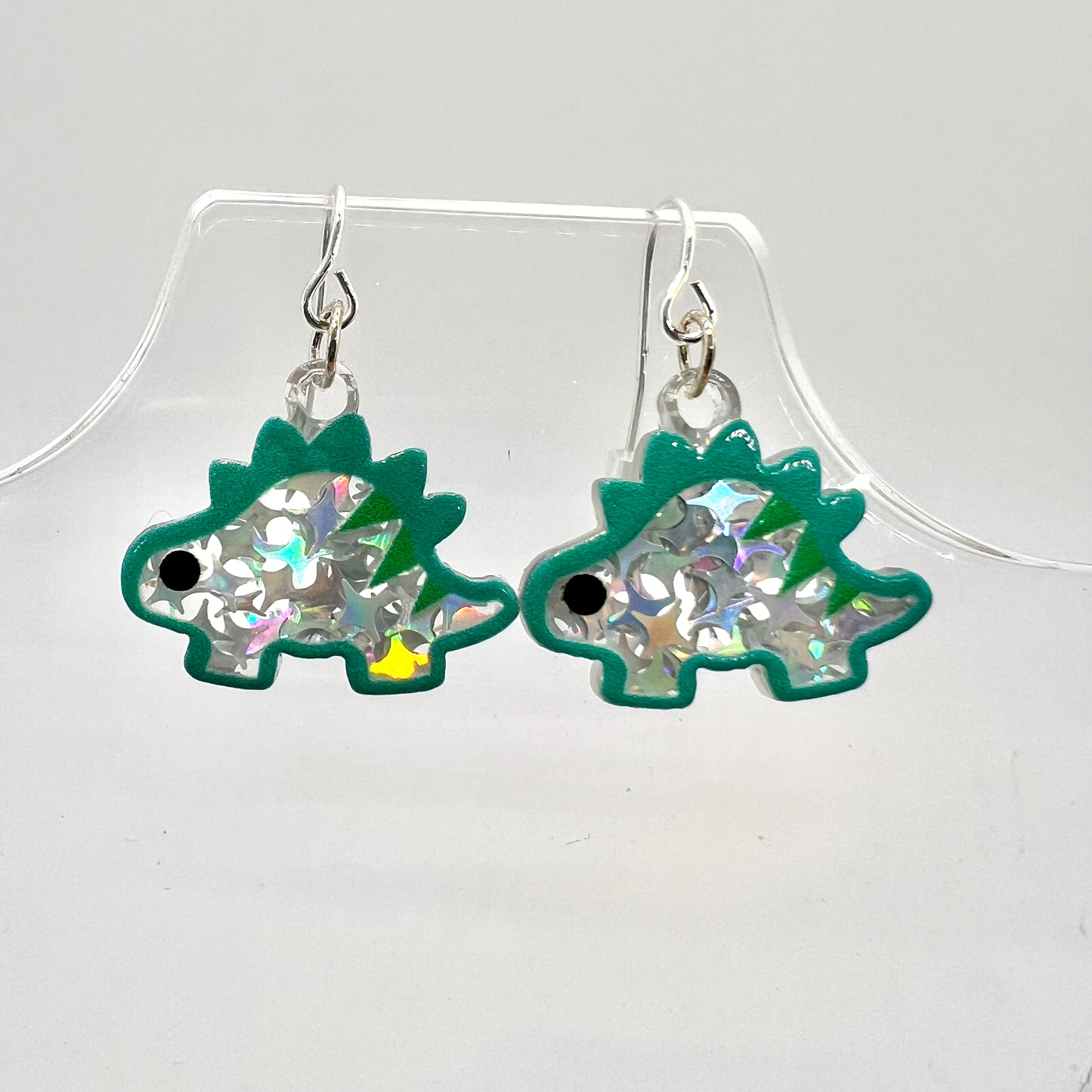 Glitter Dinosaur Earrings