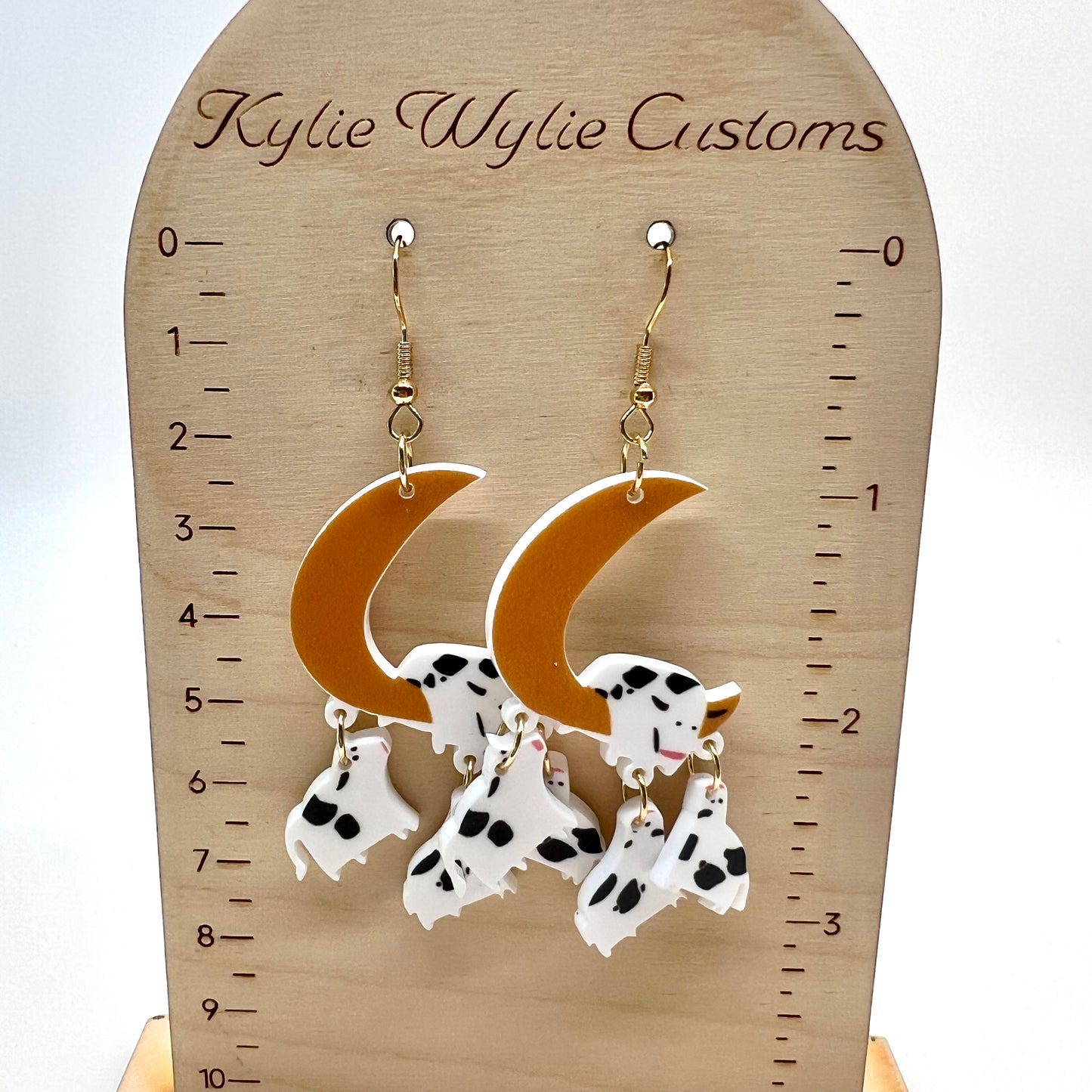 Cow & Moon Earrings