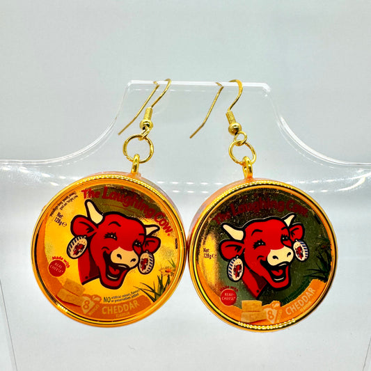 Gold Laughing Cow Earrings