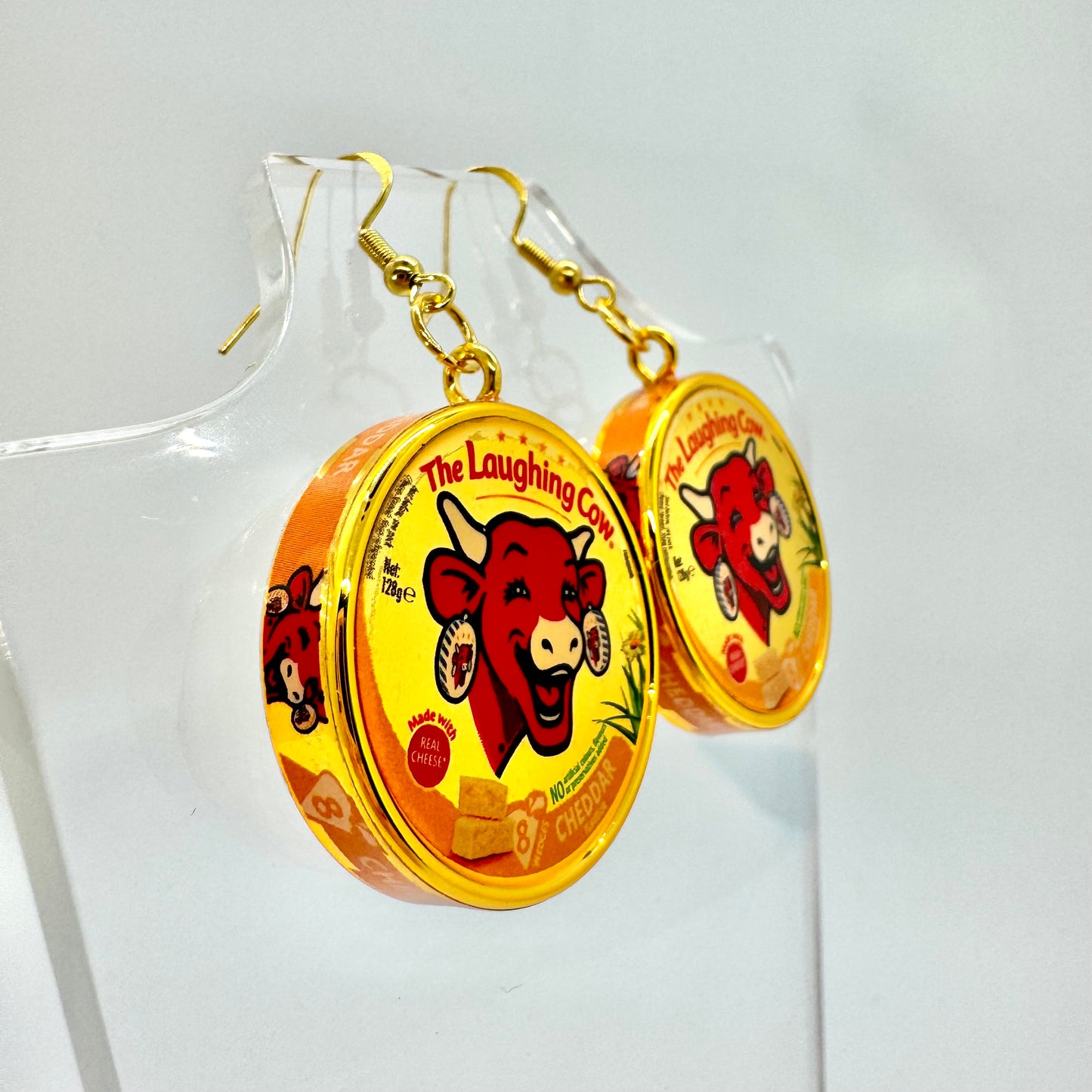 Gold Laughing Cow Earrings