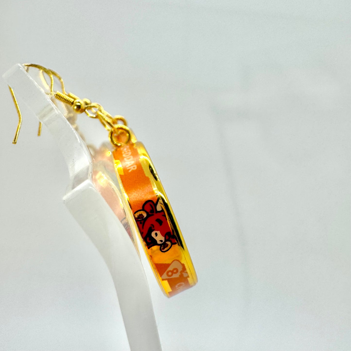 Gold Laughing Cow Earrings