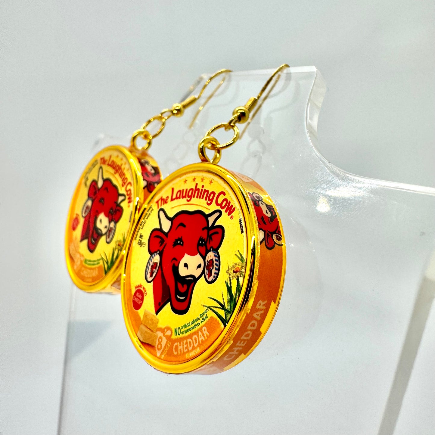Gold Laughing Cow Earrings