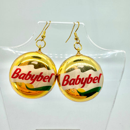 Gold Babybel Cheese Earrings