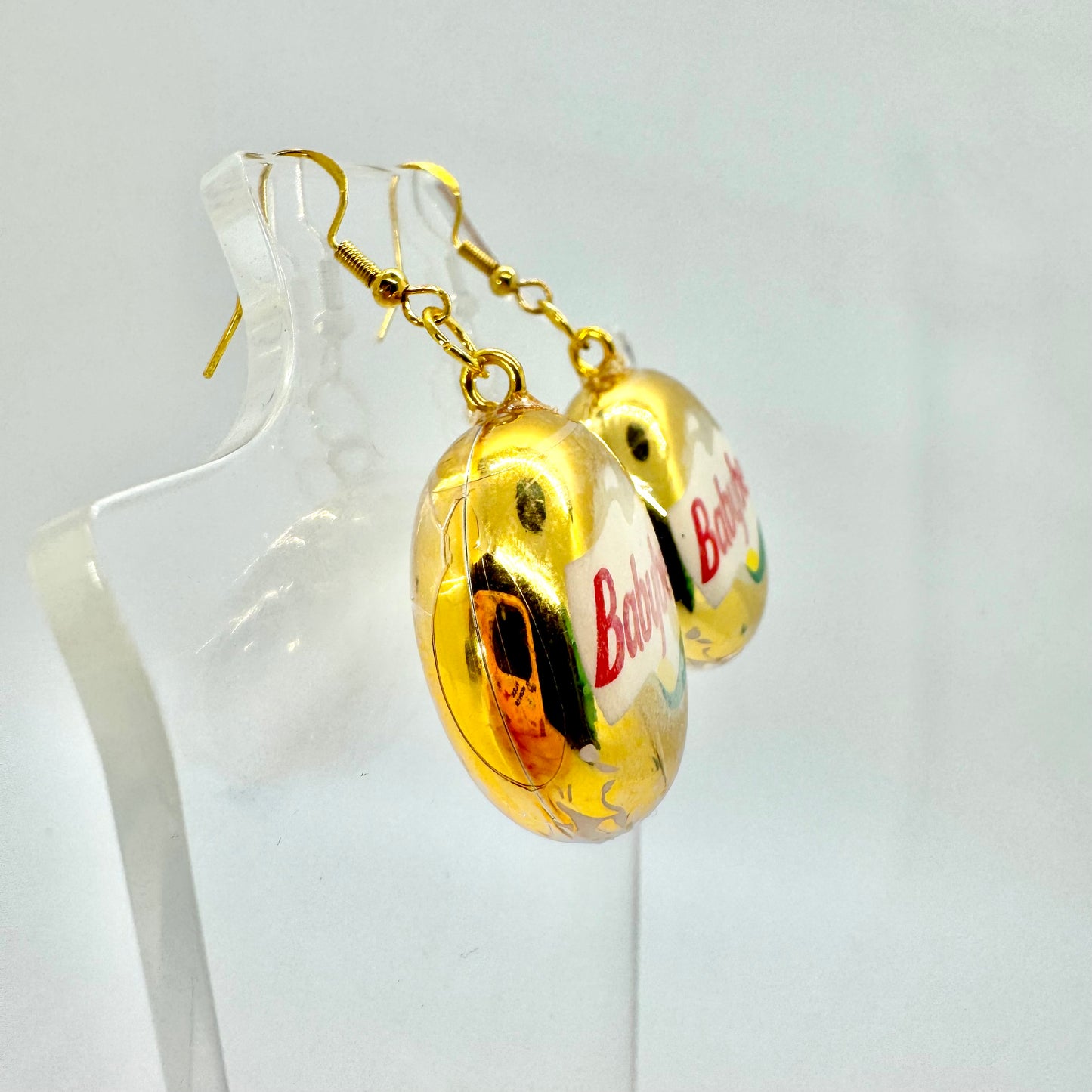 Gold Babybel Cheese Earrings