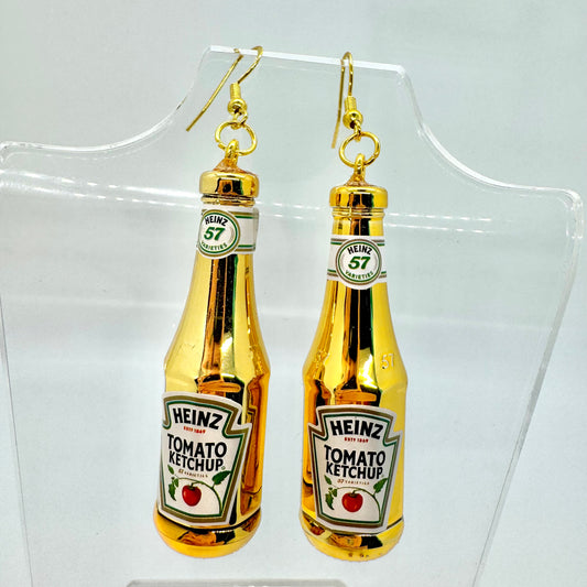 Gold Ketchup Earrings
