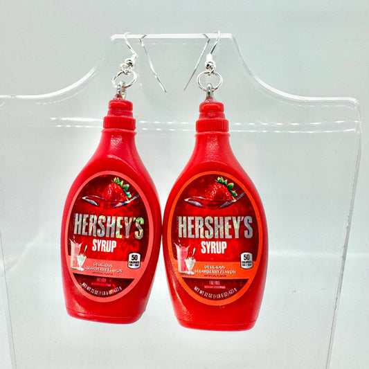 Hershey Strawberry Syrup Earrings