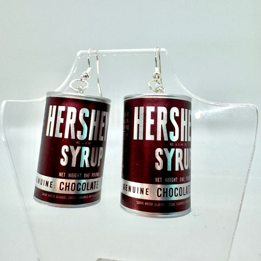 Hershey Syrup Can Earrings