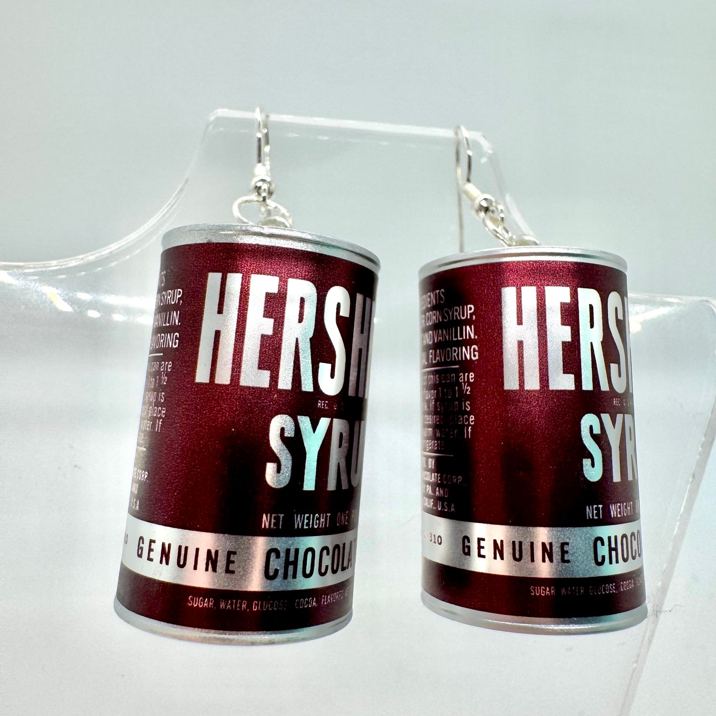 Hershey Syrup Can Earrings