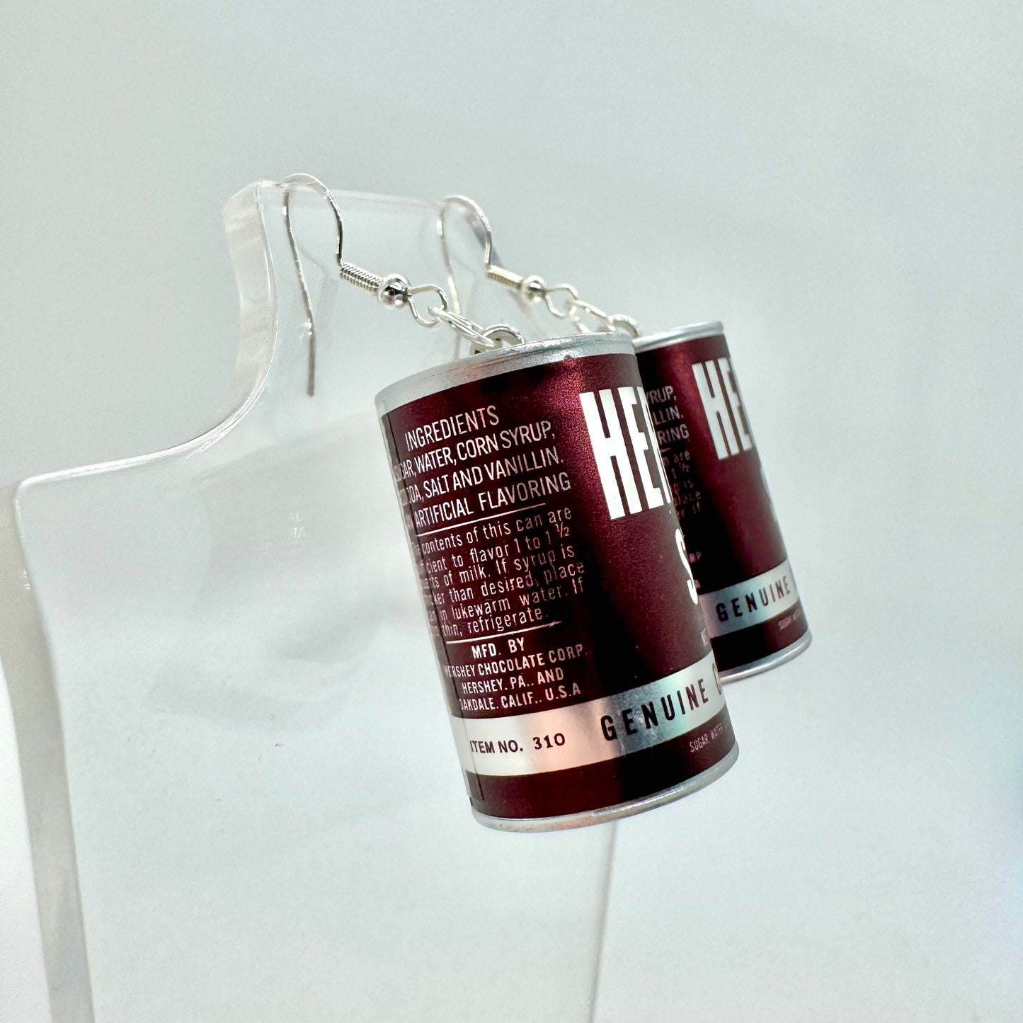 Hershey Syrup Can Earrings