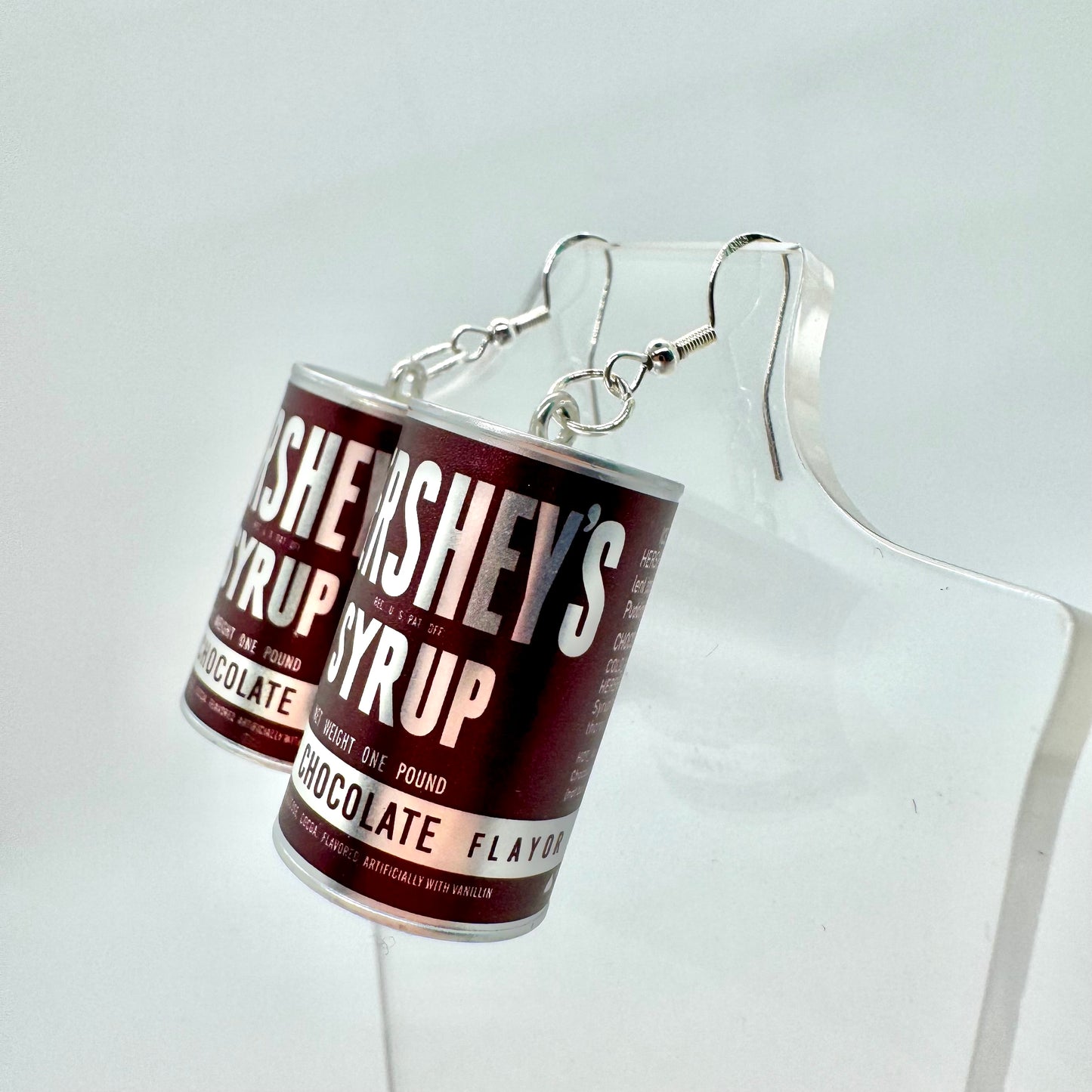 Hershey Syrup Can Earrings