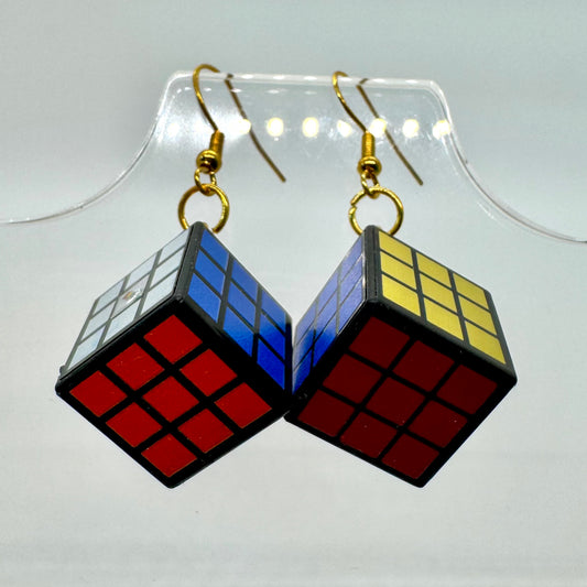 Solved Game Cube Earrings