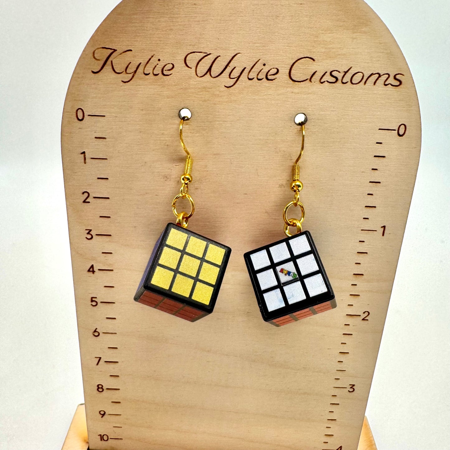 Solved Game Cube Earrings