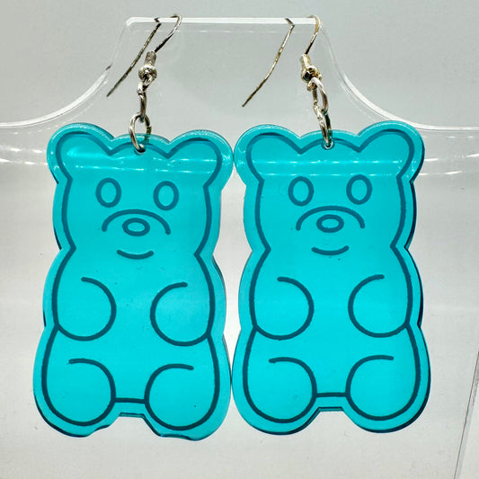 Blue Gummy Bear Earring