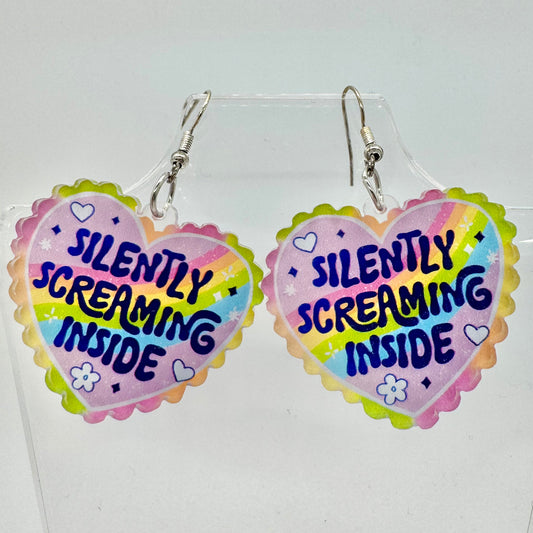 Silently Screaming Inside Earrings