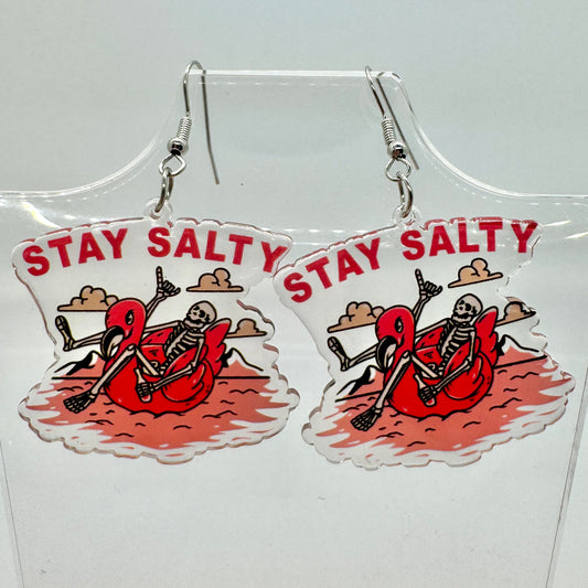 Stay Salty Skeleton Earrings
