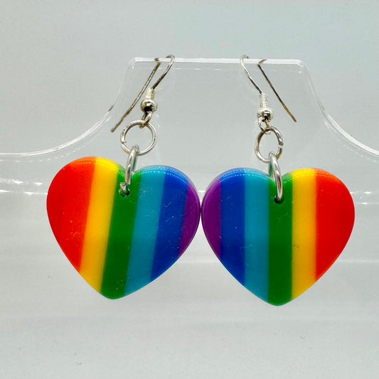 Rainbow Heart Earrings