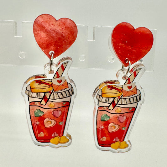 Valentine’s Hearts Drink Earrings