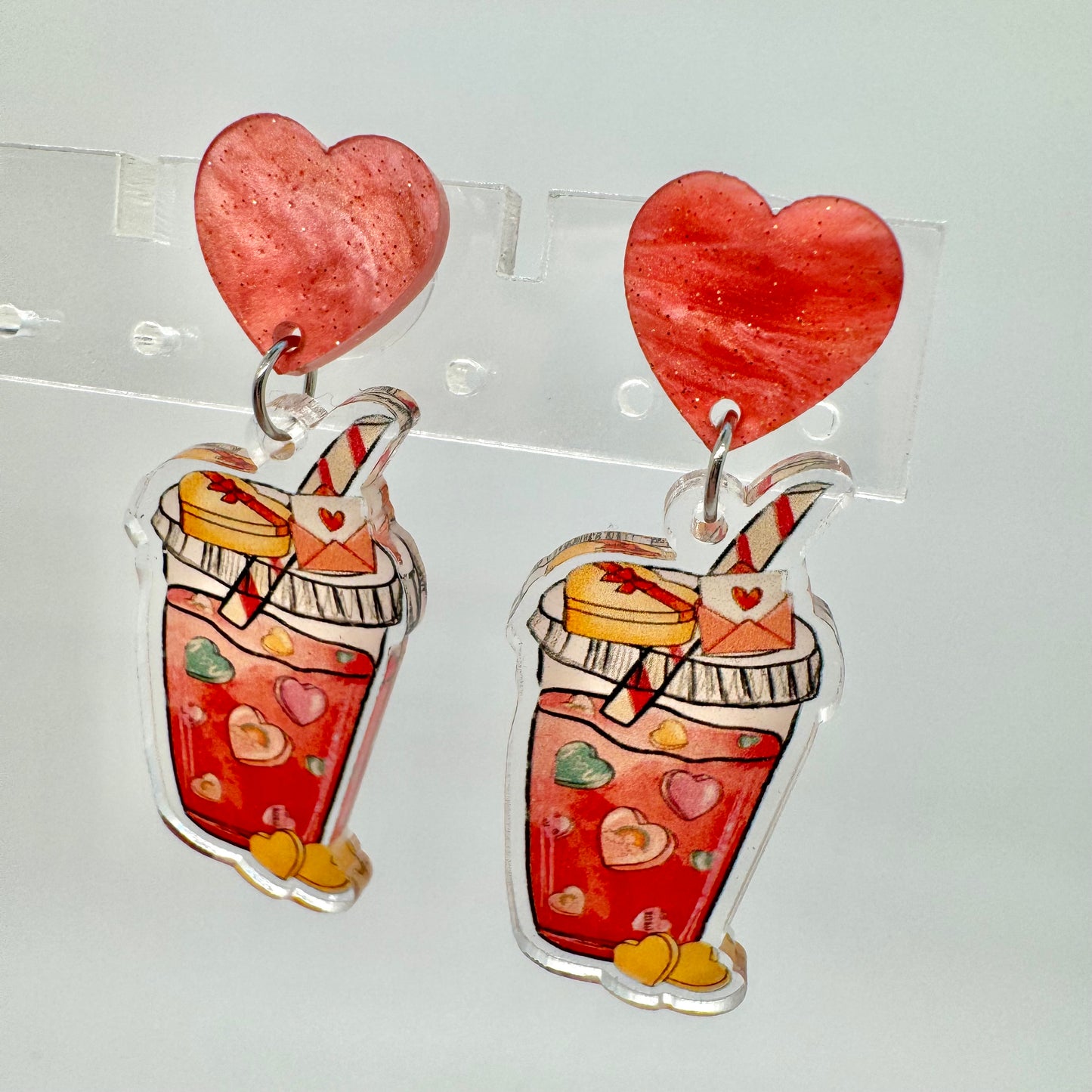 Valentine’s Hearts Drink Earrings